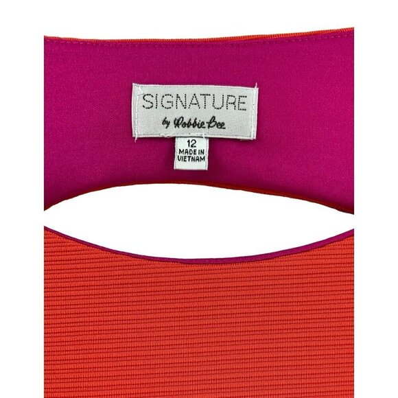 Signature by Robbie Bee Dress Size 12 Fit and Flare Keyhole Back Sleeveless Oran - Picture 3 of 3